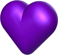 Purple 3D Heart